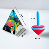 Wooden spinning top toy for toddlers – improves hand-eye coordination and focus.